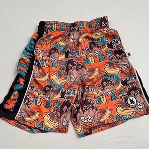 Flow Society Mad Monkey Flow Lacrosse monkey theme multicolor athletic shorts